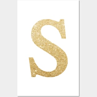 The Letter S Gold Metallic Posters and Art